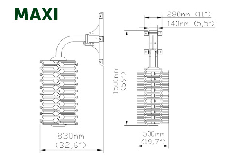 Easyswing Maxi Cattle Brush Dimensions