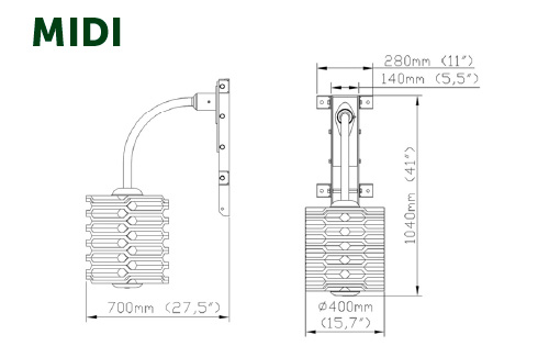 Easyswing Midi Cattle Brush Dimensions